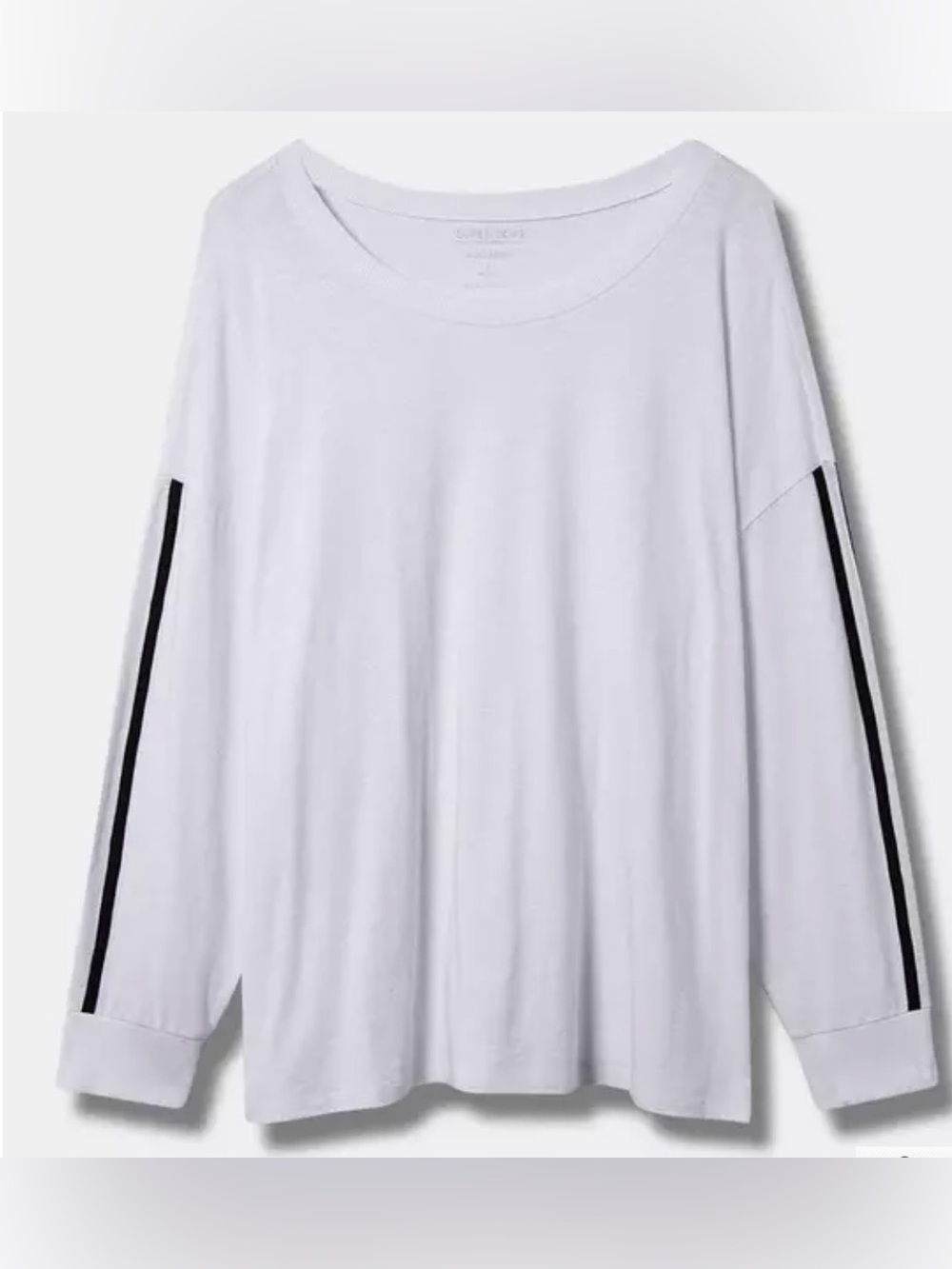 Super Soft Slub Crew Neck Drop Shoulder Varsity Tee Size 1